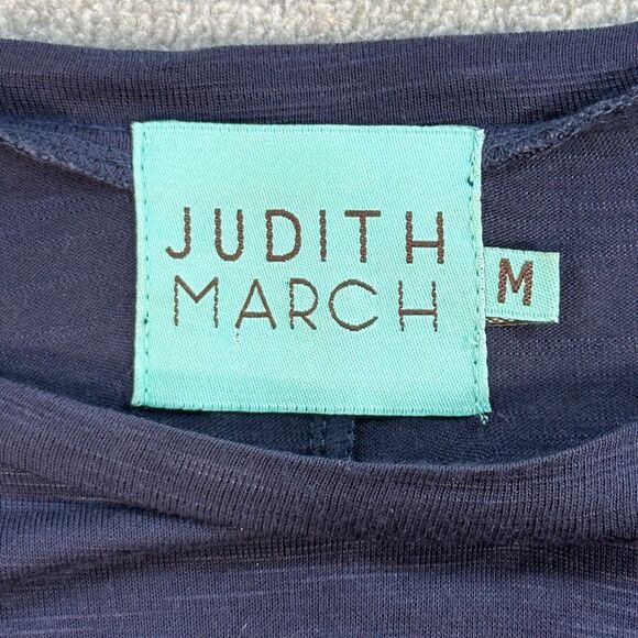 Judith March Embroidered Alabama Tunic Top Women's Medium Navy Blue Short Sleeve - Picture 3 of 7